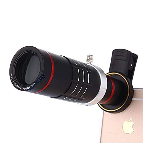 Camera Lens Kit,WMTGUBU 18X Zoom HD Clip On Optical Telescope Telephoto Lens+15X Super Macro Lens+0.6X Wide Angle Lens with Clip for All of Samsung Aondroid Phones(Black)