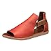 Price comparison product image TAMALLU Summer Sandals Women's Fashion Retro Vintage Flat Peep Toe Buckle Velcro Sandals Casual Ankle Shoes for Ladies(4.5,Red)