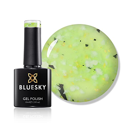 BLUESKY Gel Nail Polish, Flower Gel, Lily Pad Leap, BFL02, Green, Jelly, Long Lasting, Chip Resistant, (Requires Drying Under UV Or LED Lamp)