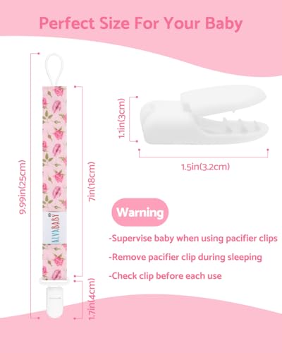 Image of ALVABABY Pacifier Clips 8 Pack Pacifier Binky Paci Holder Leashes for Baby Teethers Floral 8DP14