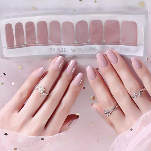 LIHI Color Lab 22PCS Adhesion Nail Art Design Classic Grey Solid Color Series DIY Nail Polish Strips, Party Nail Wraps, Transfer Decals Sticker ,100% Real Nail Polish Applique for Manicure,A401 Sena