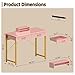WESTREE Vanity Desk with 2 Drawers and Storage Shelf, Modern Makeup Table with Glossy Desktop, Gold Metal Frame Writing Desk for Bedroom or Home Office, No Mirror