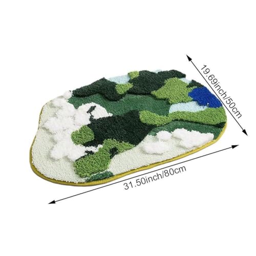 Tapis de bain antidérapant en mousse vert herbe pour sécuriser le carrelage - 7