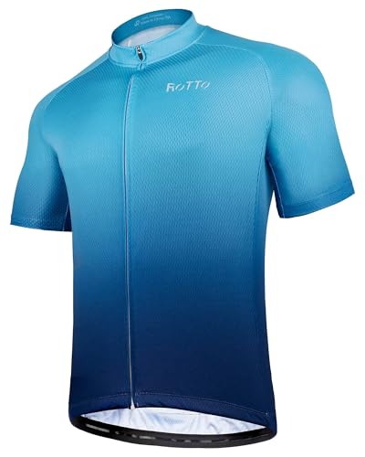 ROTTO Herren Radtrikot Fahrradtrikot Kurzarm Farbverlauf Serie