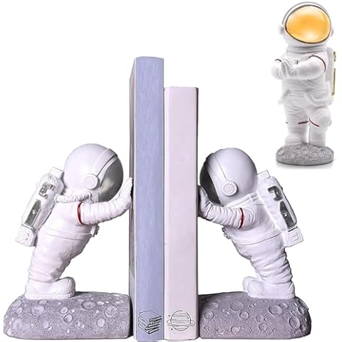 Astronaut Bookends Silver + Praying Astronaut Figurine Cover
