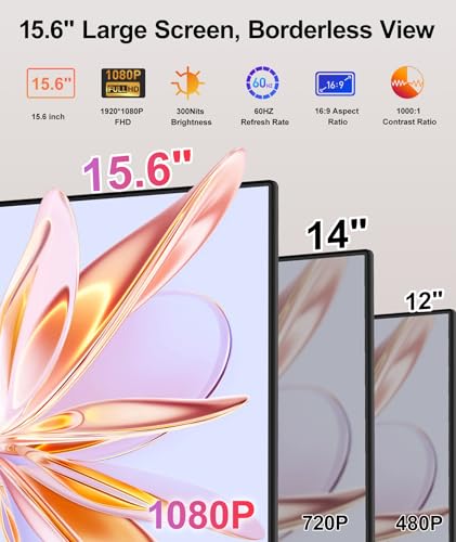 Image of 15.6 inch Laptop Screen Extender, Ultra-Slim FHD 1080P Portable Monitor, Detachable Dual Monitor Travel & Remote Work, Plug and Play for 13 inch-17.3 inch Laptops, for Windows /Mac /Android /Chrome