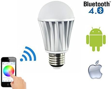 Blively Smart Bluetooth LED Light Bulb, E27 7w 20 RGB Smartphone Remote Control Dimmable Multicolored Customized Color Changing Lightbulb (Bluetooth)