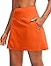 G Gradual Golf Skorts Skirts for Women with 5 Pockets Women's High Waisted Lightweight Athletic Skirt for Tennis Running (Orange, Small)