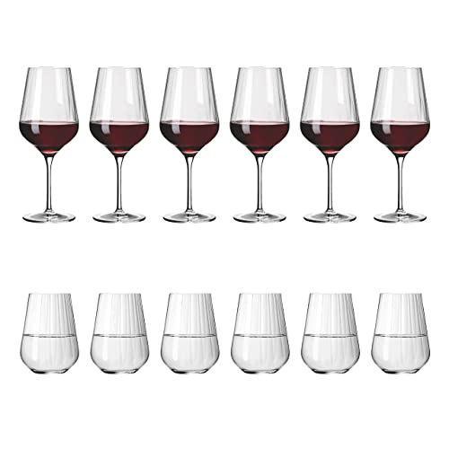 Verres à vin et eau Ritzenhoff Sternschliff | Service haut de gamme de 12 pièces en cristal