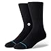 Stance Men's Icon Classic Crew Socks, Black/White, Large/Shoe Size 9-12