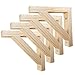 AHWU 4X Soporte De Triángulo De Madera Maciza, Escuadras Estanterias Montado En La Pared, Soporte De Estante De Pino, con Tornillos, Color Madera Natural, para Sala, Cocina, Dormitorio, Comedor