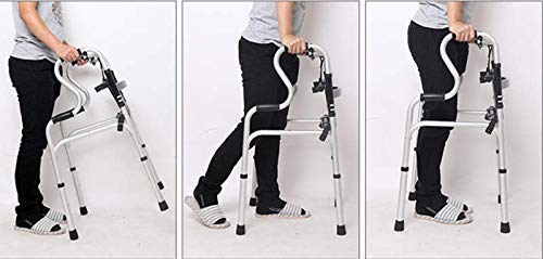 IW.HLMF Andador portátil para Ancianos, Equipo de rehabilitación para Caminar Plegable y Ajustable con Almohadilla Antideslizante, Silla de baño, Ayuda para discapacitados, F Cover