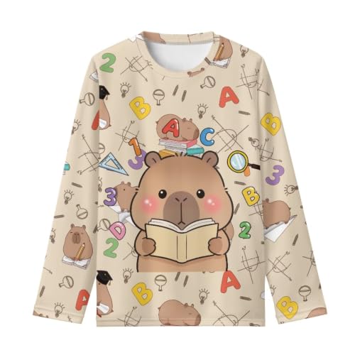 Image of Renewold Boys Girls Tees Kids T-Shirt Long Sleeve Crewneck T Shirts Casual Athletic Tops Clothing for Home School Travel