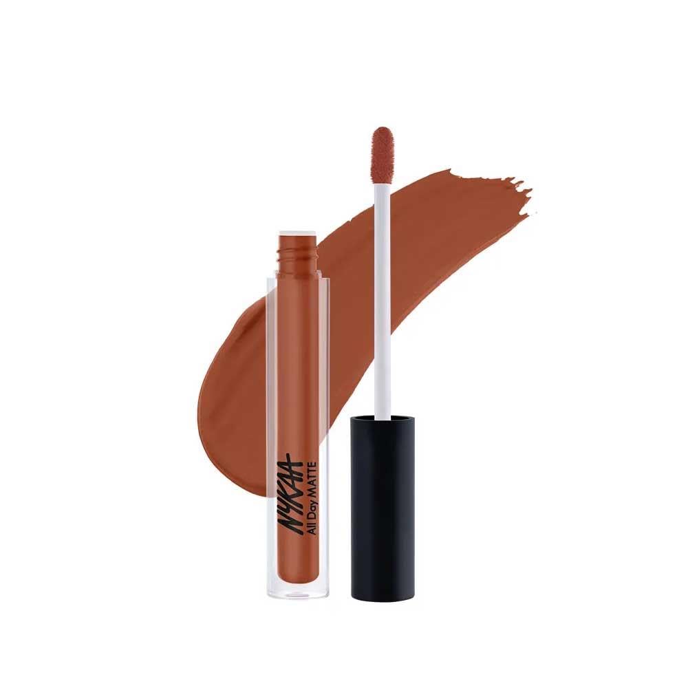 Nykaa All Day Matte Liquid Lipstick, Waterproof, Transfer Proof, 12H Lasting, Super Mom Nude, 2.1 ml-image-14