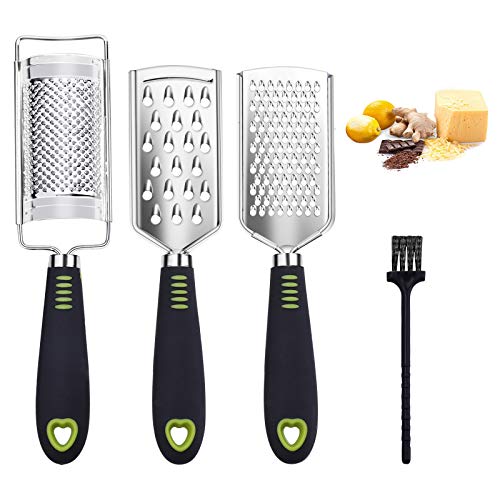 Wimaha 4in1 Cheese Grater with Handle Stainless Steel Zester Grater for Kitchen Graters for Parmesan Cheese Nutmeg Lemon Chocolate Potato Ginger and Garlic