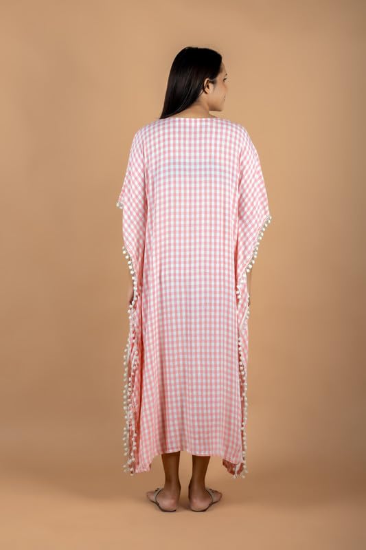 Image of NIHSAMAH Cotton Kaftan Nighty for Women, Printed Premium Stylish Loungewear, Comfortable Nightwear, Sleepwear for Ultimate Relaxation