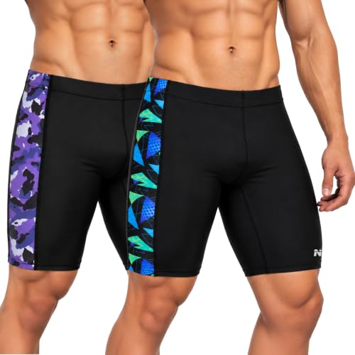 Image of NINQ Mens 2 Pack Polyester Yoga Short Men Summer Running Gym Sports Shorts with Pockets Shorts for Men (in, Alpha, 2XL, Regular, BLACK2)