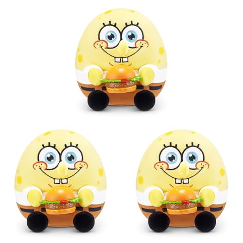 Snackles, peluche personaggio SpongeBob Squarepants da 13 cm di ZURU, peluche con accessorio snack (assortimento casuale) (Confezione da 3)