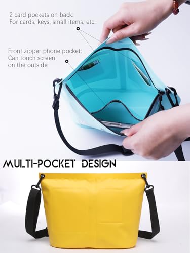VOKUVIKU wasserdichte Tasche, sup Tasche wasserdicht klein, wasserdichte Handyhülle IPX7 mit Touch-Handyfenster, Wassersport Strand Schwimmen Boot Fahren usw, Gelb