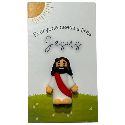 Amazon.com: Mini Jesus Figurine “Everyone Needs a Little Jesus” Gift ...