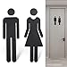 WC Segno Targa Toilette Bagno 1 Paio Porta Targhetta Cartello Toilette Adesivi Segnaletica Simbolo Uomo e Donna Targhette Bagno (Nero(20 cm))