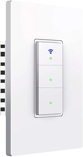 Interruptor de luz inteligente, triple interruptor WiFi botón de interruptor inteligente, compatible con Alexa y Google Home, control remoto con