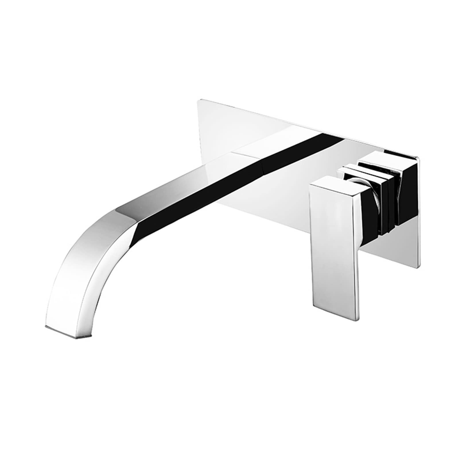 ASerZenith Bathroom Faucet Wall Mounted Bathroom Sink Faucet Waterfall Basin Mixer Tap Single Handle Lavatory Faucet Brass Hot And Cold Water Bathroom ?Vessel Sink Faucet, Chrome Plated
