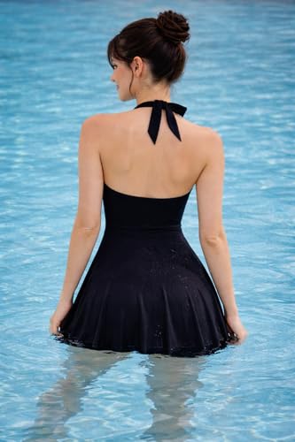 Image of Swimming Costume with Attached Tights | Beach Dress for Woman | Swimwear for Women | Gym Wear Women Set - Provides Secure Coverage & a Flattering Fit to Beach, Yoga & Sports, with Stylish Tie-Knot