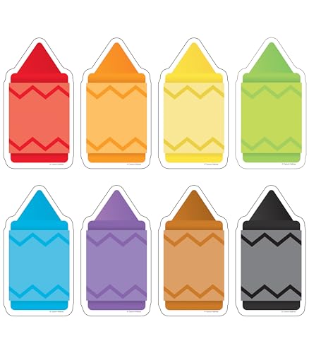 Image of Carson Dellosa 48-Piece Crayon Bulletin Board Cutouts, Large Primary Colorful Crayons Cutouts for Bulletin Boards, Crayon Cutouts Elementary Classroom Decor