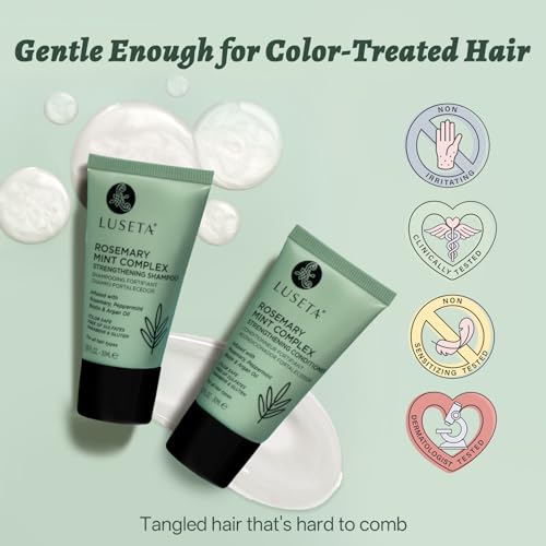 Image of Luseta Rosemary Mint Tavel Shampoo and Conditioner Set Mini Size Strengthen and Nourish Thinning Hair Reduce Frizz for Women and Men 2 x 1.01oz
