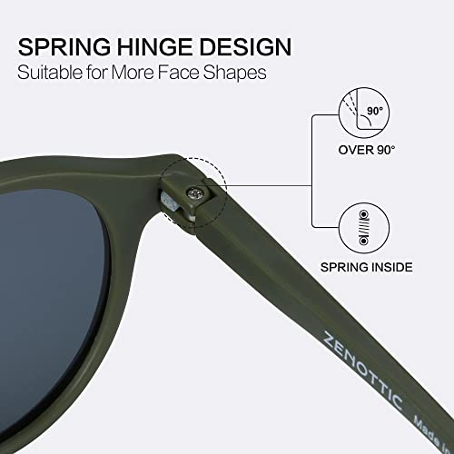 Zenottic MJ-GL-SG-RD-GY Polarized Round Sunglasses thumb #3