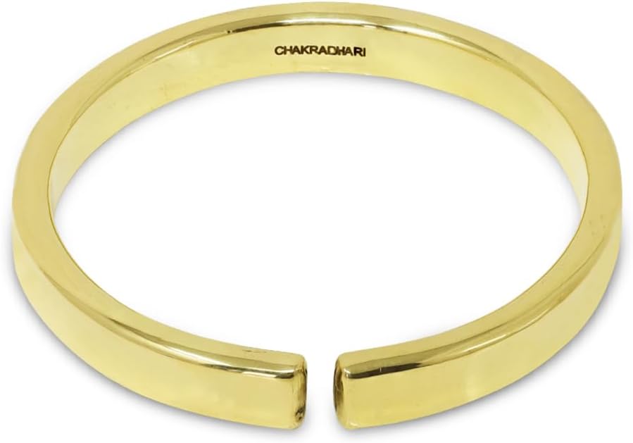 CHAKRADHARI Pure Brass (Peetal) Flat Bangle for Men | Astrological & Healing Benefits | Strength, Confidence & Energy | Handmade in India