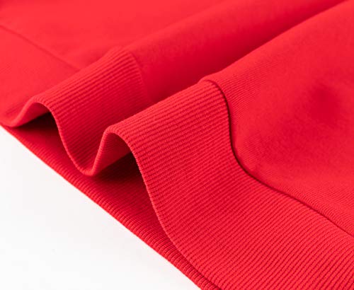 Betterchic Women's Casual Hooded Sweatshirt Soft Brushed Fleece Pullover Hoodie (Red,S #TOP5