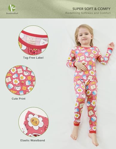 Boys Girls Pajama Set 2 Piece Little Kids Sleepwear Pjs Unisex Toddler Cute Soft Long Sleeve Pajamas Sets 2-6 Years2