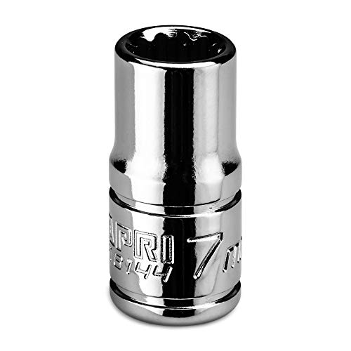 Image of Capri Tools 7 mm Shallow Socket, 1 /4 in. Drive, 12-point, Metric