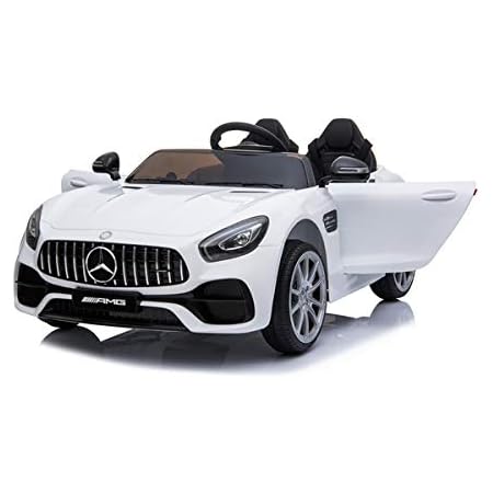 Es Toys Kinderfahrzeug Elektro Auto Mercedes Amg Gt Doppelsitzer M Lizenziert 12v 2 Motoren 2 4ghz Mp3 Ledersitz Eva Weiss Amazon De Spielzeug