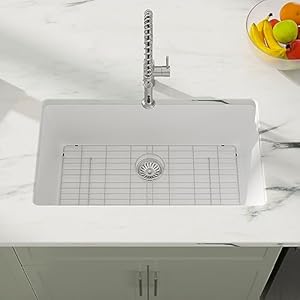 Dcolora33quartzgranitecompositewhitekitchensinkundermountsinkdeepsinglebowlroundcorner33x19dcgu7750 Urban Country Home Decor Dcolora 33 quartz granite composite white kitchen sink undermount sink deep single bowl round corner 33×19 dc gu7750 urban country home decor