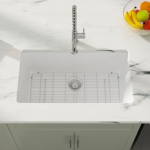 Dcolora33quartzgranitecompositewhitekitchensinkundermountsinkdeepsinglebowlroundcorner33x19dcgu7750 Urban Country Home Decor Dcolora 33 quartz granite composite white kitchen sink undermount sink deep single bowl round corner 33×19 dc gu7750 urban country home decor