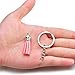 JEWMAY 100Pcs Keychain Tassels Split Key Chain Rings with Chain Leather Tassel and Jump Rings Bulk for Crafts Supplies