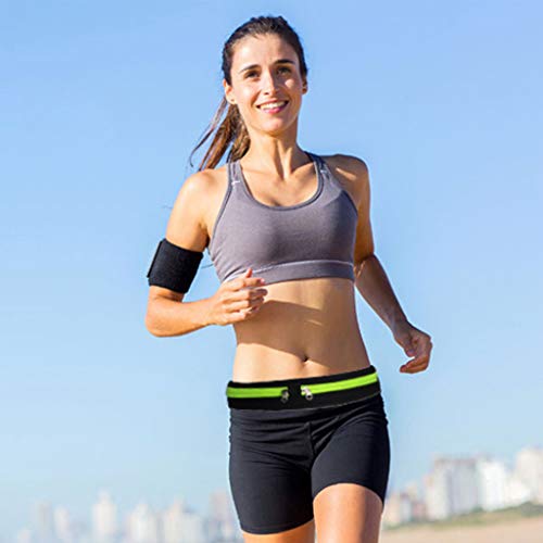 Cinto de corrida MAMaiuh – Bolso duplo Bolso para telefone, bolsa esportiva de cintura, viagem, poch