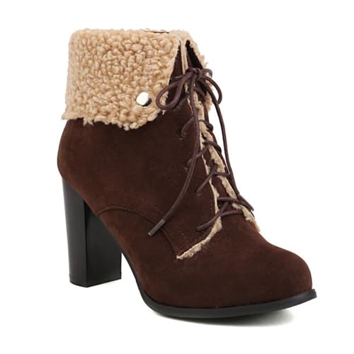 Bottes de neige à lacets marron pour femme en taille 41
