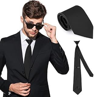 PROUSKY Clip On Tie with Clip, Pre-tied Neckties Matte Standard Security Tie, Polyester Mens Tie for Wedding Funeral Formal Business Tie School Uniforms