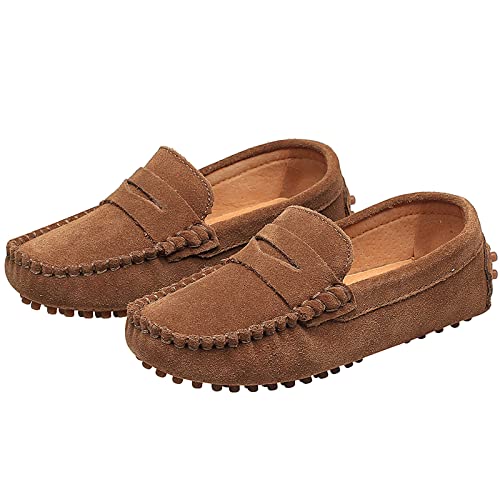 rismart Boys Girls Slip on Loafers Casual Flat Kids Moccasin Slippers4