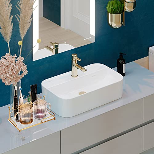 Acliys Toothbrush Holders For Bathrooms Acrylic Toothbrush Holder Bathroom Organizer Countertop Bathroom Accessories (Gold, Clear) #TOP3