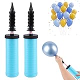 Luftpumpe Luftballons 2er-Set, Ballonpumpe Manuell und Kompakt, Pumpe für Luftballons, Geeignet für Ballonbogen, Partydeko, Ballonpumpe Luftballon für Folien- und Konfetti-Ballons (Blau)