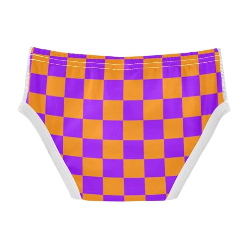 Orange and Purple Buffalo Checkered Toddler Boy's Underwear 2T2