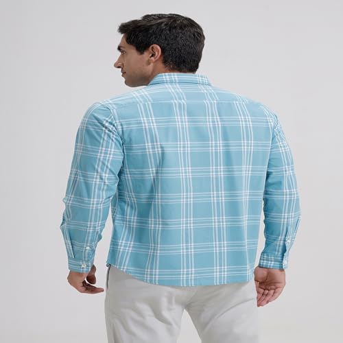Image of BASICS 100% Cotton Checked Shirt for Men | Slim Fit | Everyday Smart Casual Wear | Full Sleeve