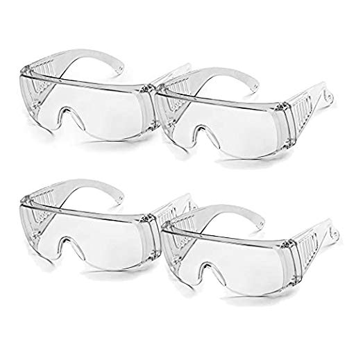 eSwaraa® Safety glasses eye protection glasses (4 Pcs Pack men and women) MedicSafety Goggle Clear Anti-Fog Anti-Scratch Anti-Dust Anti-UV Lens Eyewear For nurses worker Outdoor sports (Pack of 4) (B08P8PM11Y) Amazon Price History, Amazon Price Tracker