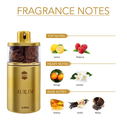 AJMAL Aurum Edp Fruity Floral Spray Perfume 75Ml For Women And Amber Magic Edp Spicy Aromatic Perfume 100Ml For Men - Image 4