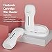 Wax Bear Roll On Wax Warmer with Double Roller for Soft Wax Cartridges, Magnetic Heating Base for Hair Removal at Home or Salon (White)
